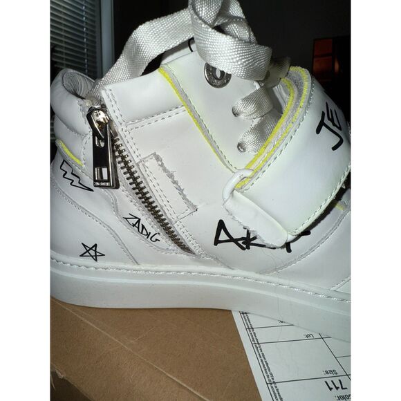 NWT Zadig & Voltaire ZV1747 Mid Flash Fluorescent Suede Charms Sneakers size 39 - Picture 9 of 13